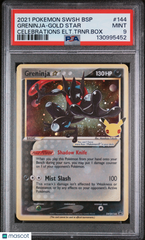 2021 Pokemon Black Star Promo Greninja Gold Star Celebrations ETB PSA 9 #144
