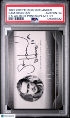 2023 Cryptozoic Outlander Sam Heughan Jamie Inscription Auto #1/1 Plate PSA