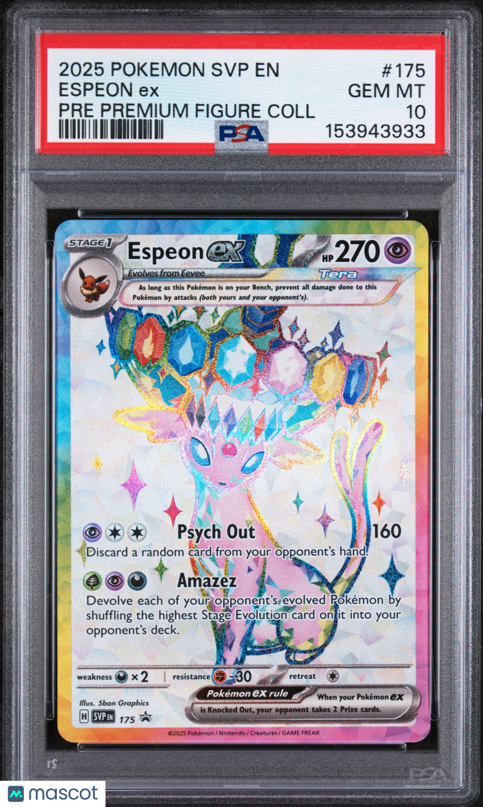 2025 Pokemon SVP Black Star Promo Espeon EX Pre Premium Figure Coll PSA 10 #175
