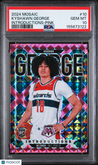 2024 Mosaic Introductions Rookie Kyshawn George #10 Pink Prizm /149 PSA 10 POP 1