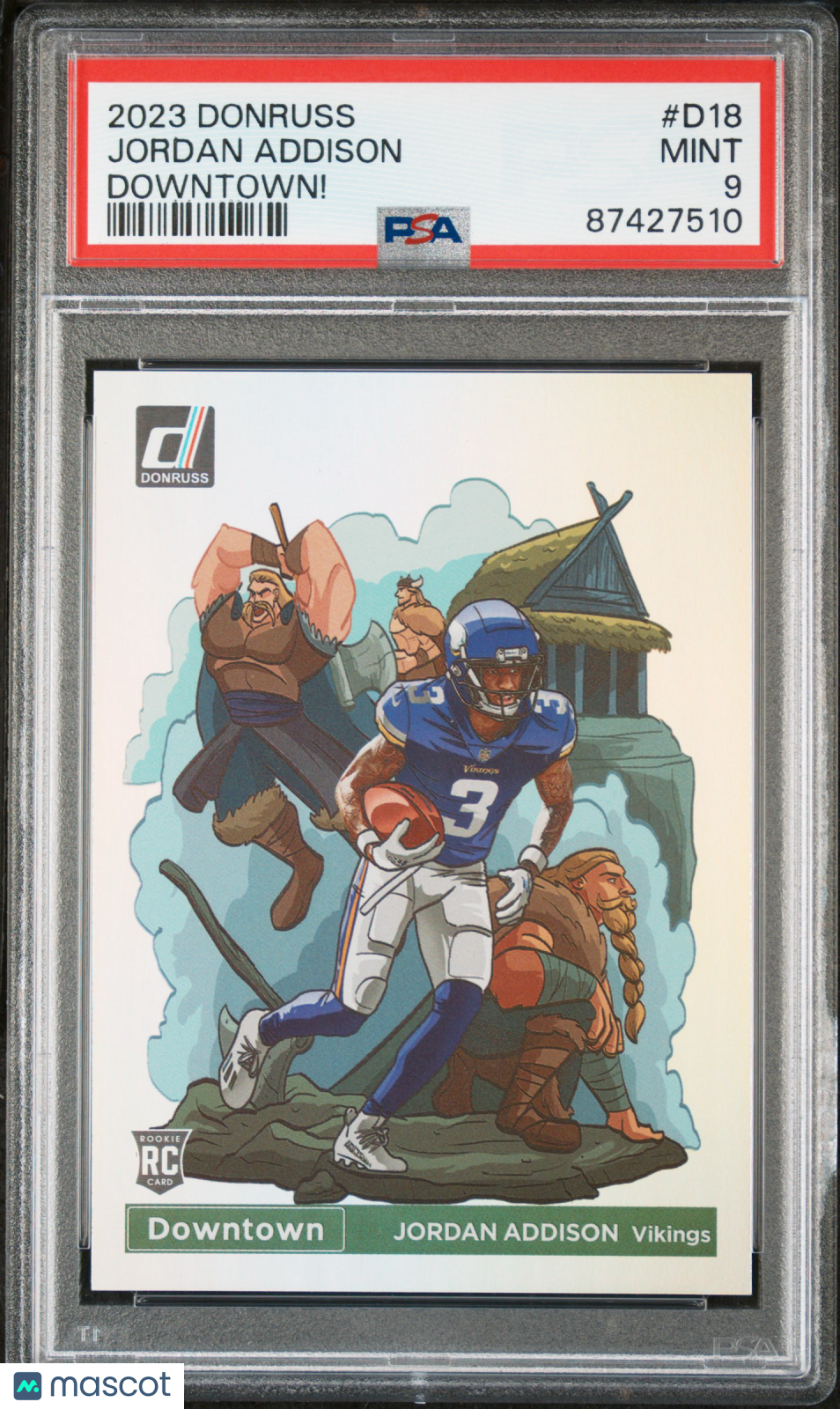 2023 Panini Donruss Downtown! Jordan Addison #D18 Rookie RC SP PSA 9
