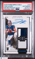 2018 Impeccable Josh Allen #119 RPA Rookie Helmet Patch Auto /75 PSA Auto 10