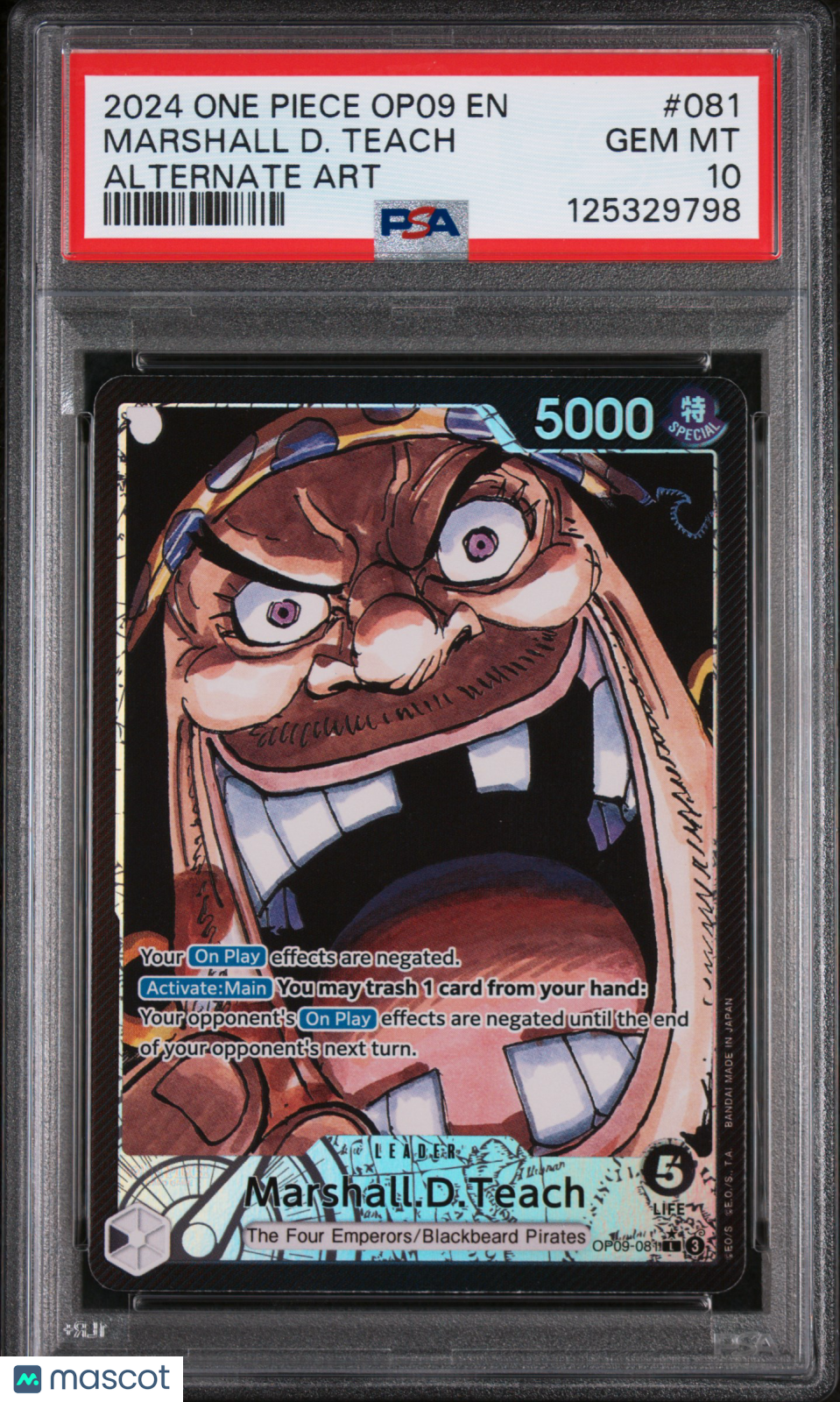 2024 One Piece Op09-Emperors New World Marshall D Teach Alternate Art PSA 10 081