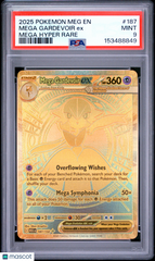 2025 Pokemon EN-Mega Evolution Mega Gardevoir EX Gold Hyper Rare PSA 9 #187