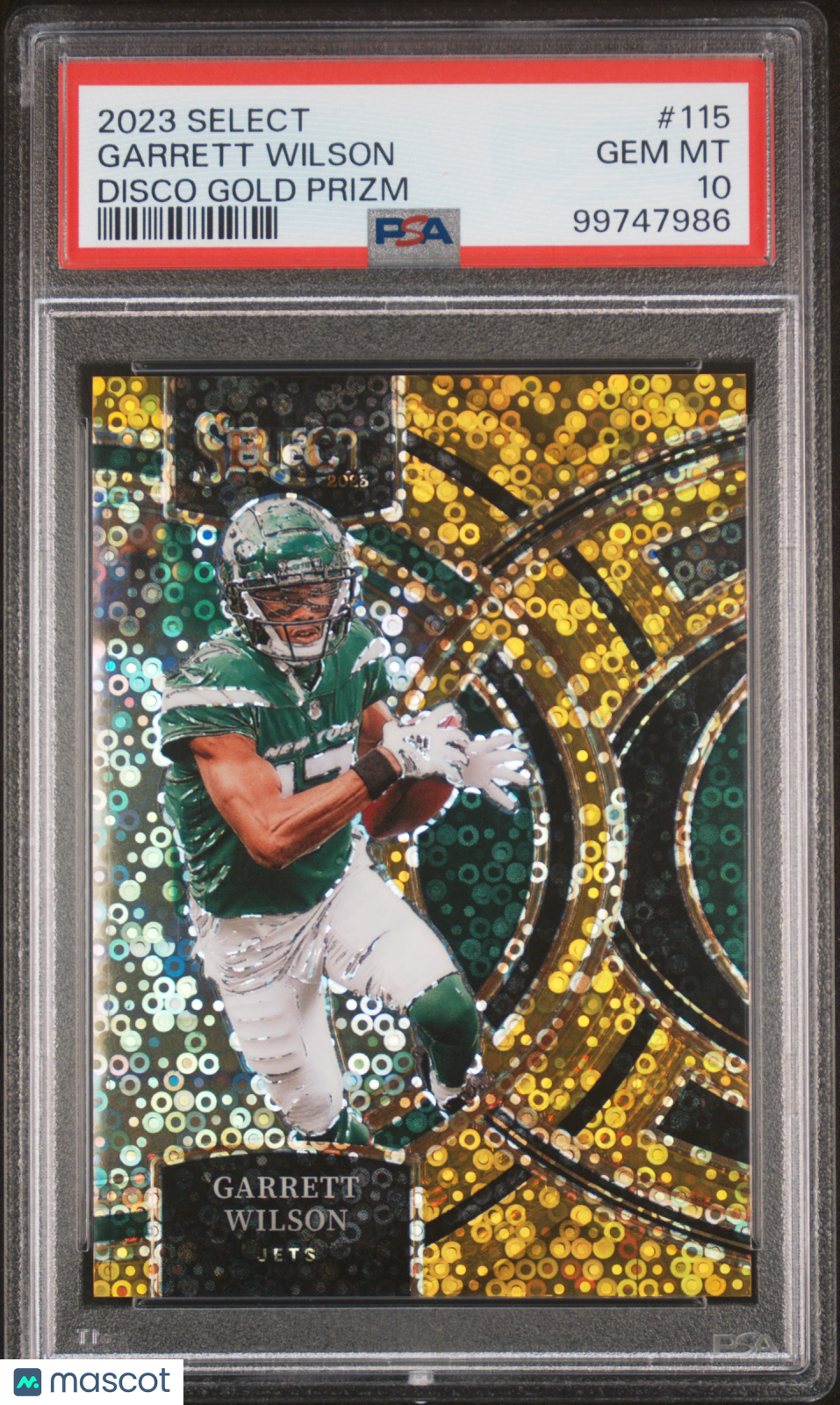 2023 Panini Select Garrett Wilson #115 Gold Disco Prizm #10/10 PSA 10 Jets