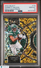 2023 Panini Select Garrett Wilson #115 Gold Disco Prizm #10/10 PSA 10 Jets