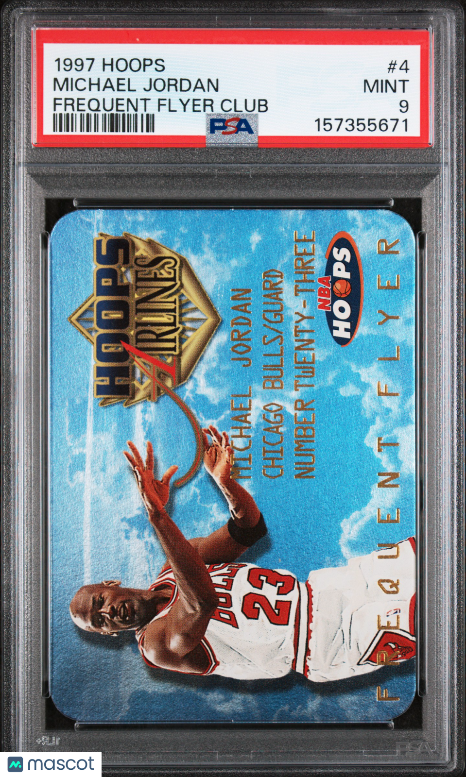 1997 Hoops Frequent Flyer Club Michael Jordan #4 SP Die Cut PSA 9 Bulls
