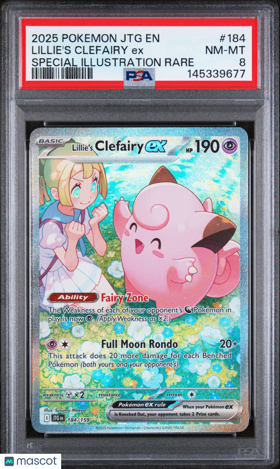 2025 Pokemon Journey Together Lillie's Clefairy EX Special Illus Rare PSA 8 #184