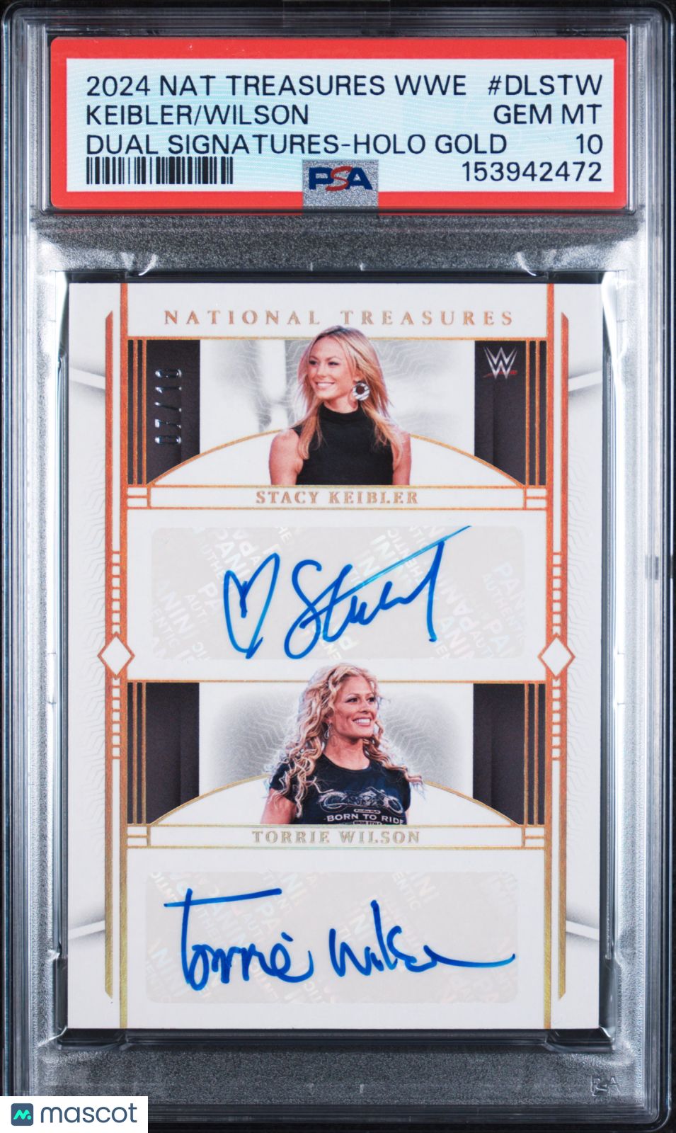 “24 National Treasures WWE Torrie Wilson Stacy Keibler Gold Auto /10 PSA 10 POP1