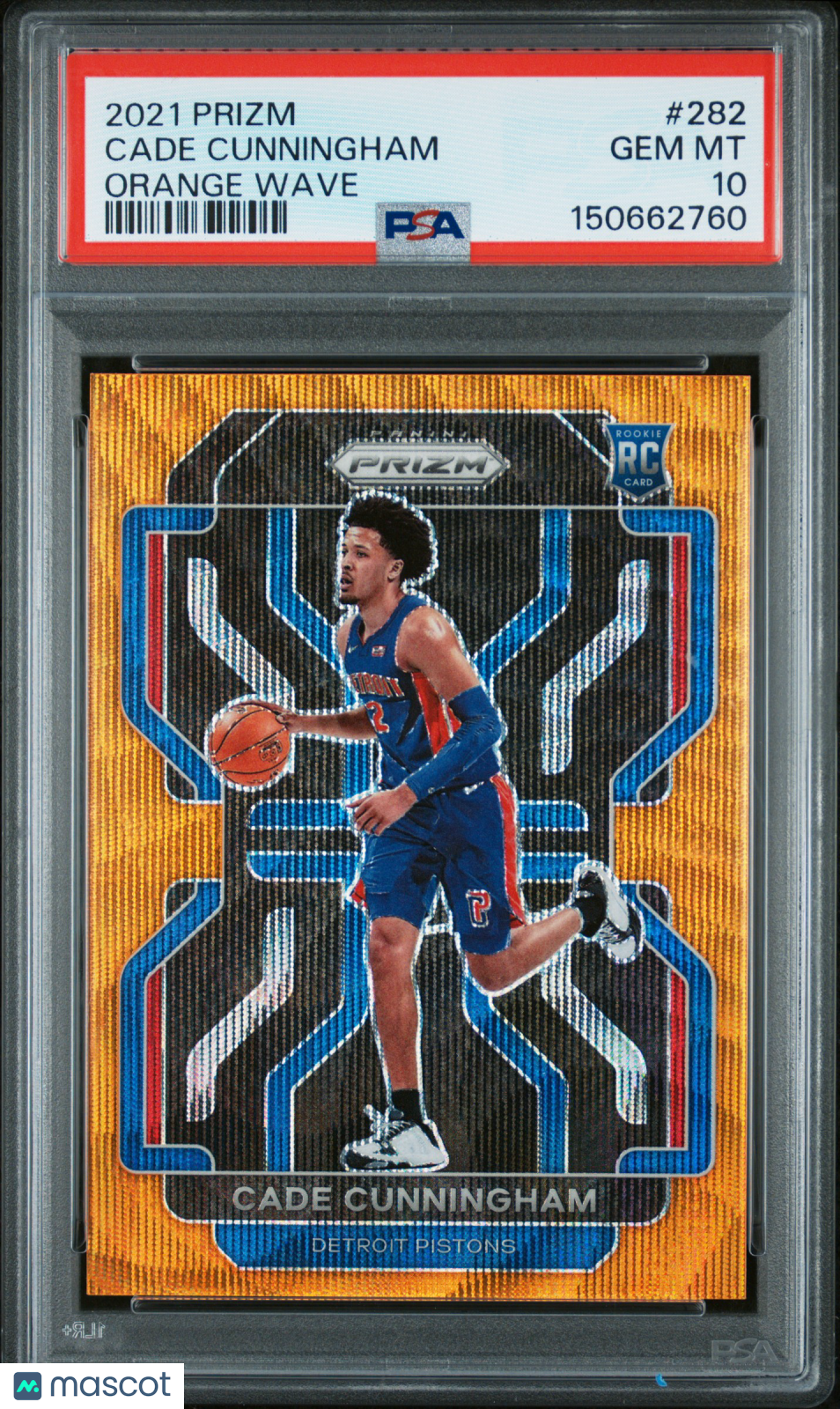 2021 Panini Prizm Cade Cunningham #282 Rookie #/60 Orange Wave PSA 10 Pop 3
