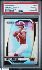 2024 Panini Prizm Jayden Daniels #347 Silver Rookie RC PSA 10 Commanders