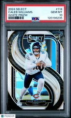 2024 Select Caleb Williams #114 White Prizm Rookie RC #/35 PSA 10 Gem POP 11