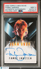 2000 Topps X-Men Movie Auth Autograph Famke Janssen Jean Grey PSA 9/10 Auto