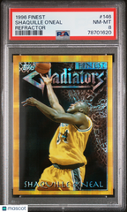1996 Finest Gladiators Shaquille O'Neal #146 Refractor Rare PSA 8 Lakers