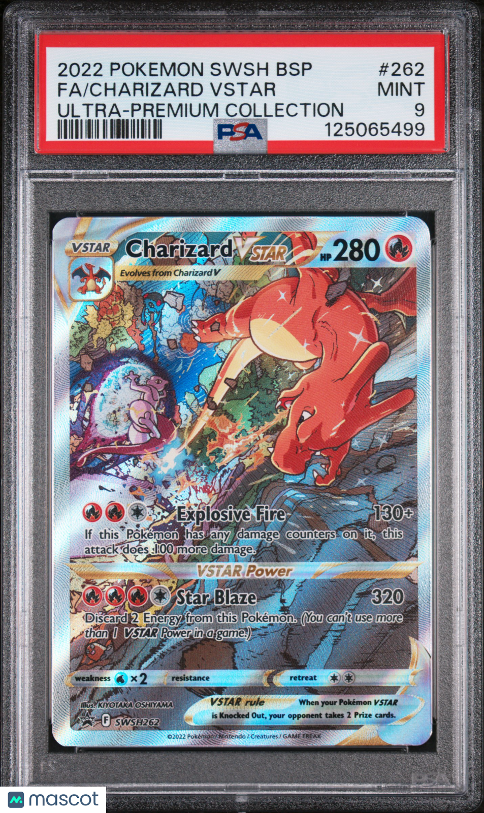 2022 Pokemon Swsh Black Star Promo Charizard VSTAR #262 Fa Ultra-Premium PSA 9