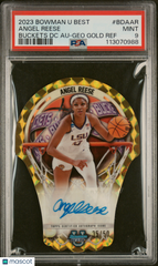 2023 Bowman U Best Buckets Rookie Auto Angel Reese Geo Gold Ref 35/50 PSA 9 Sky