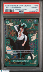 2026 One Piece The Azure Sea's Seven Dracule Mihawk Special Alt Art PSA 10 #030