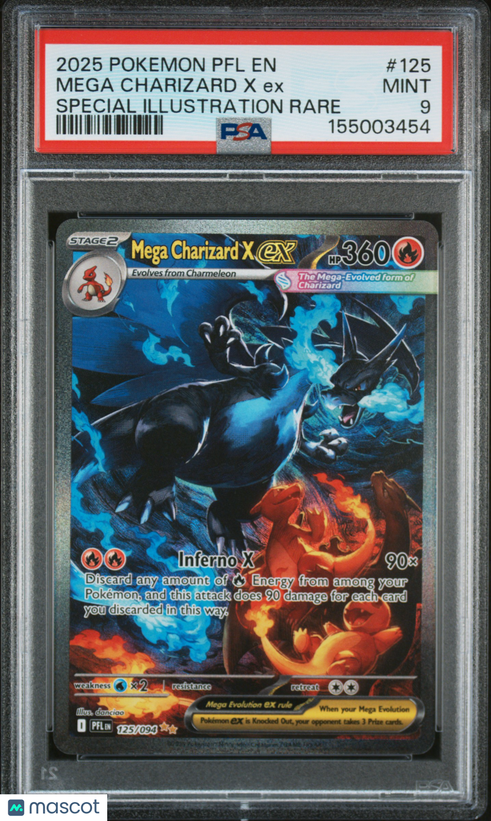 2025 Pokemon EN-Phantasmal Flames Mega Charizard Special Illust Rare PSA 9 #125