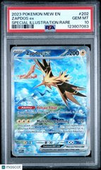 2023 Pokemon Mew EN-151 Zapdos EX Special Illustration Rare PSA 10 #202 Gem Mint