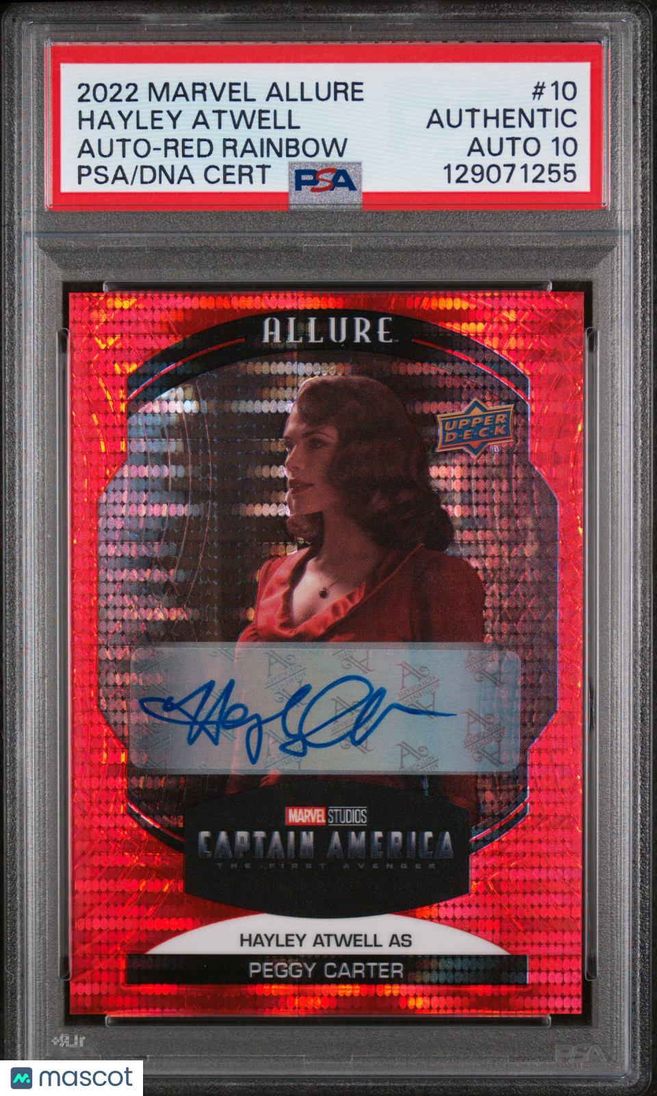 2022 Upper Deck Marvel Allure Hayley Atwell Peggy Carter #10 PSA Auto 10