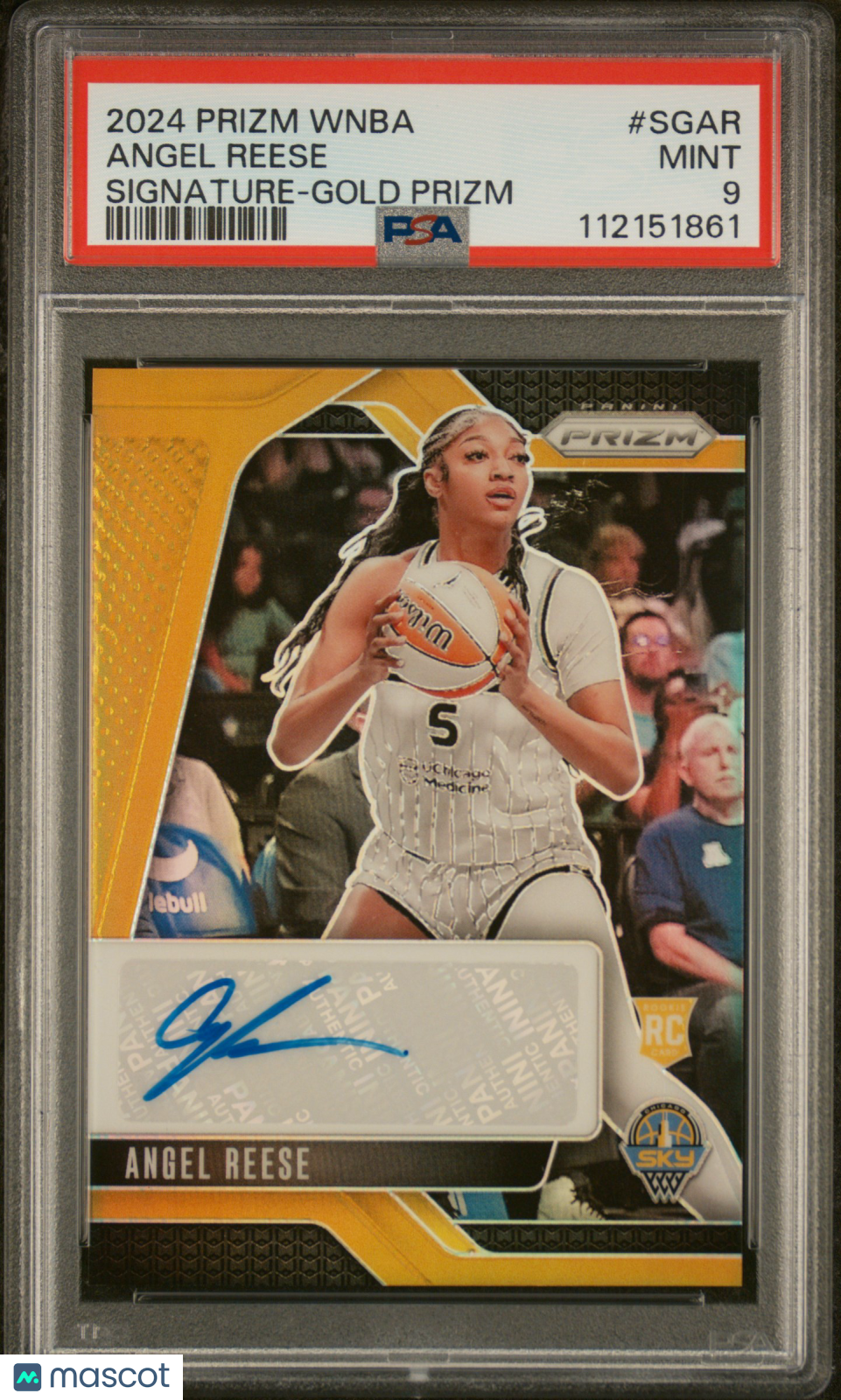 2024 Panini Prizm WNBA Signatures Angel Reese #10/10 Rookie Auto Gold PSA 9 Sky