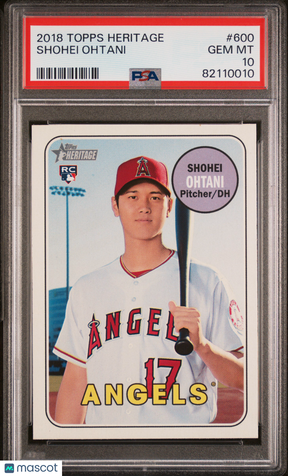 2018 Topps Heritage Shohei Ohtani #600 Rookie RC Portrait PSA 10 Gem MInt