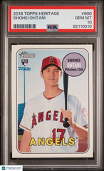2018 Topps Heritage Shohei Ohtani #600 Rookie RC Portrait PSA 10 Gem MInt