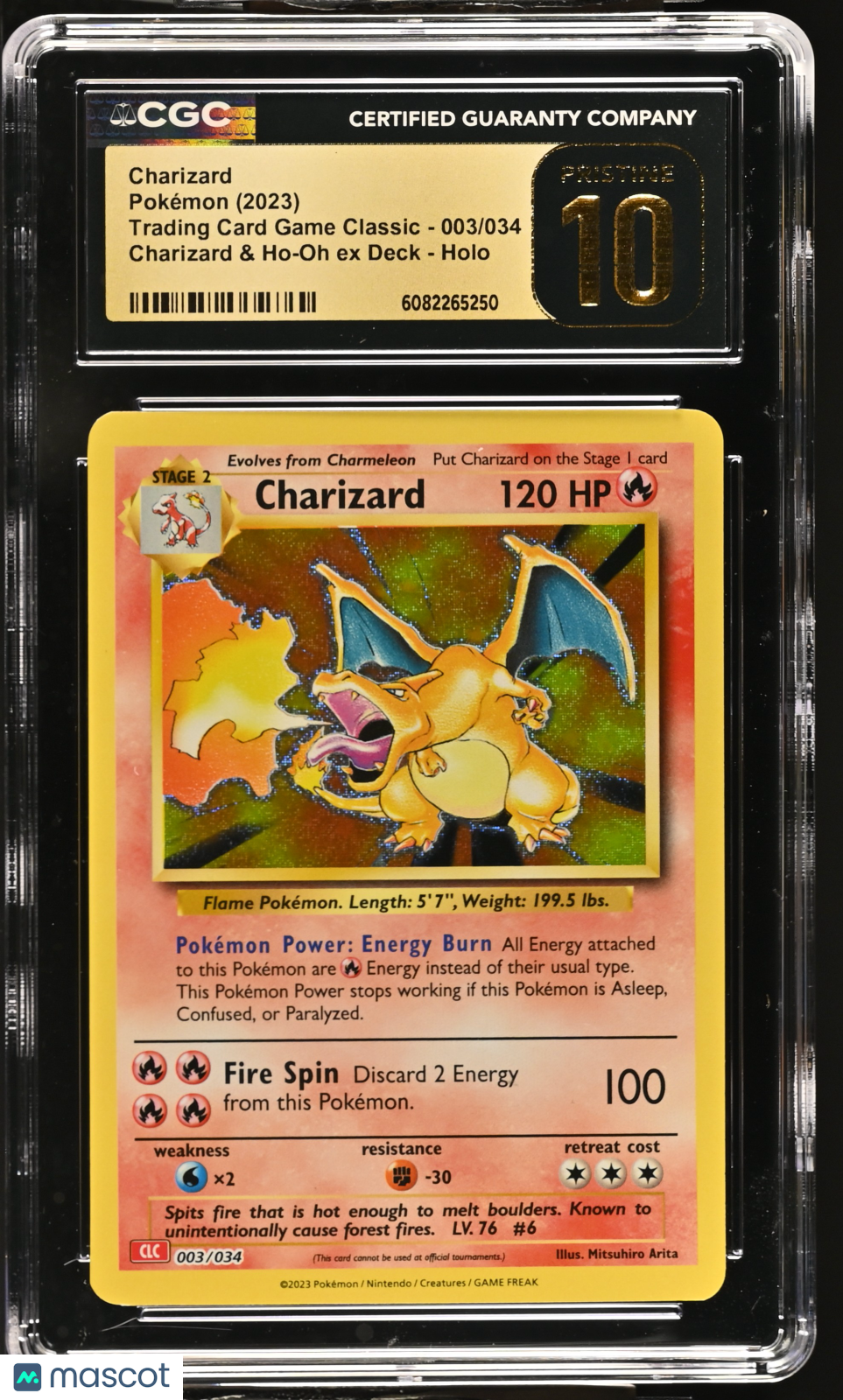 2023 Pokemon TCG Classic Charizard Holo CGC 10 #003/034 Pristine Black Label