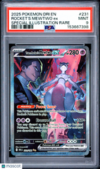 2025 Pokemon Destined Rivals Rocket's Mewtwo EX Special Ill Rare PSA 9 #231 Mint