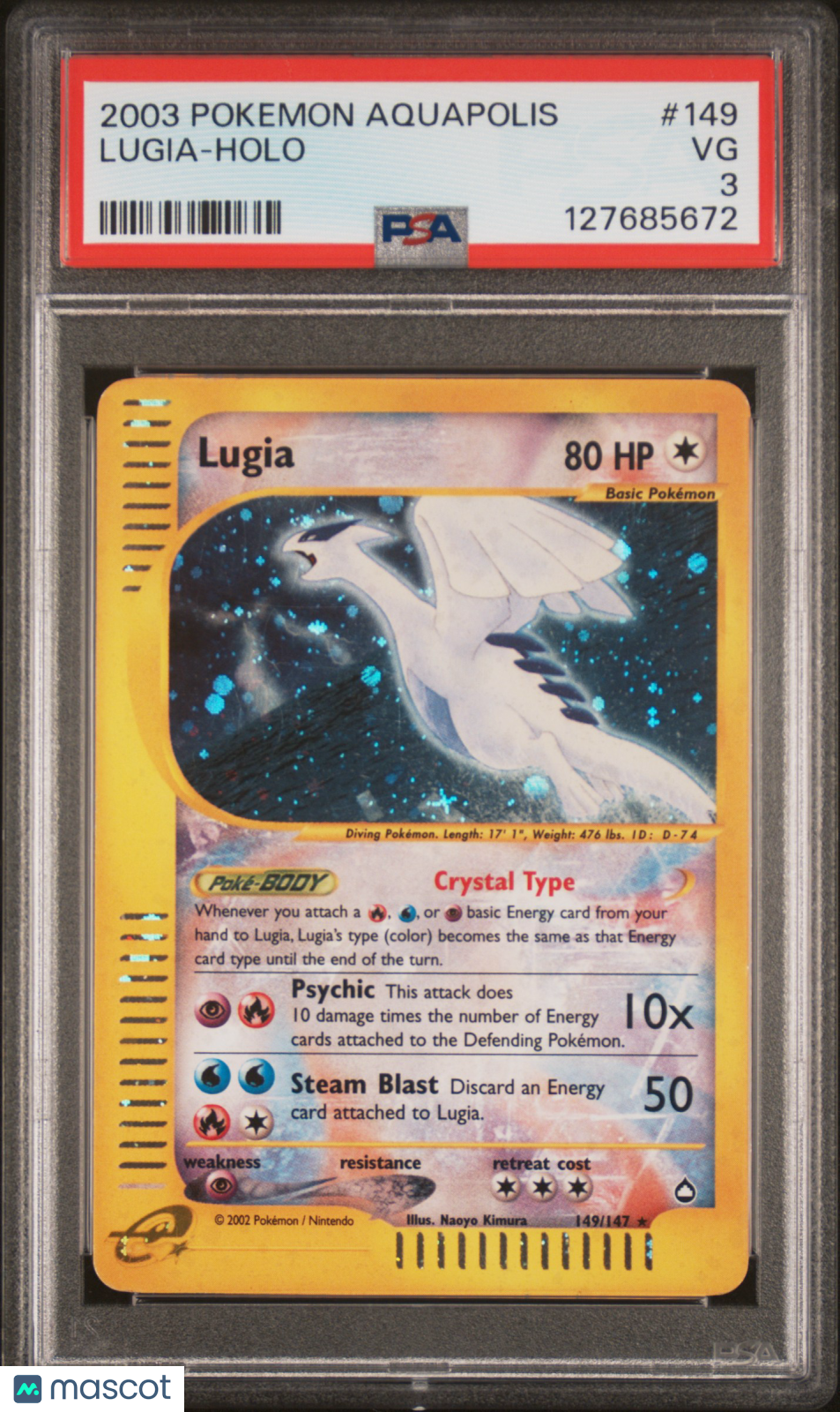 2003 Pokemon Aquapolis Lugia #149 Holo PSA 3