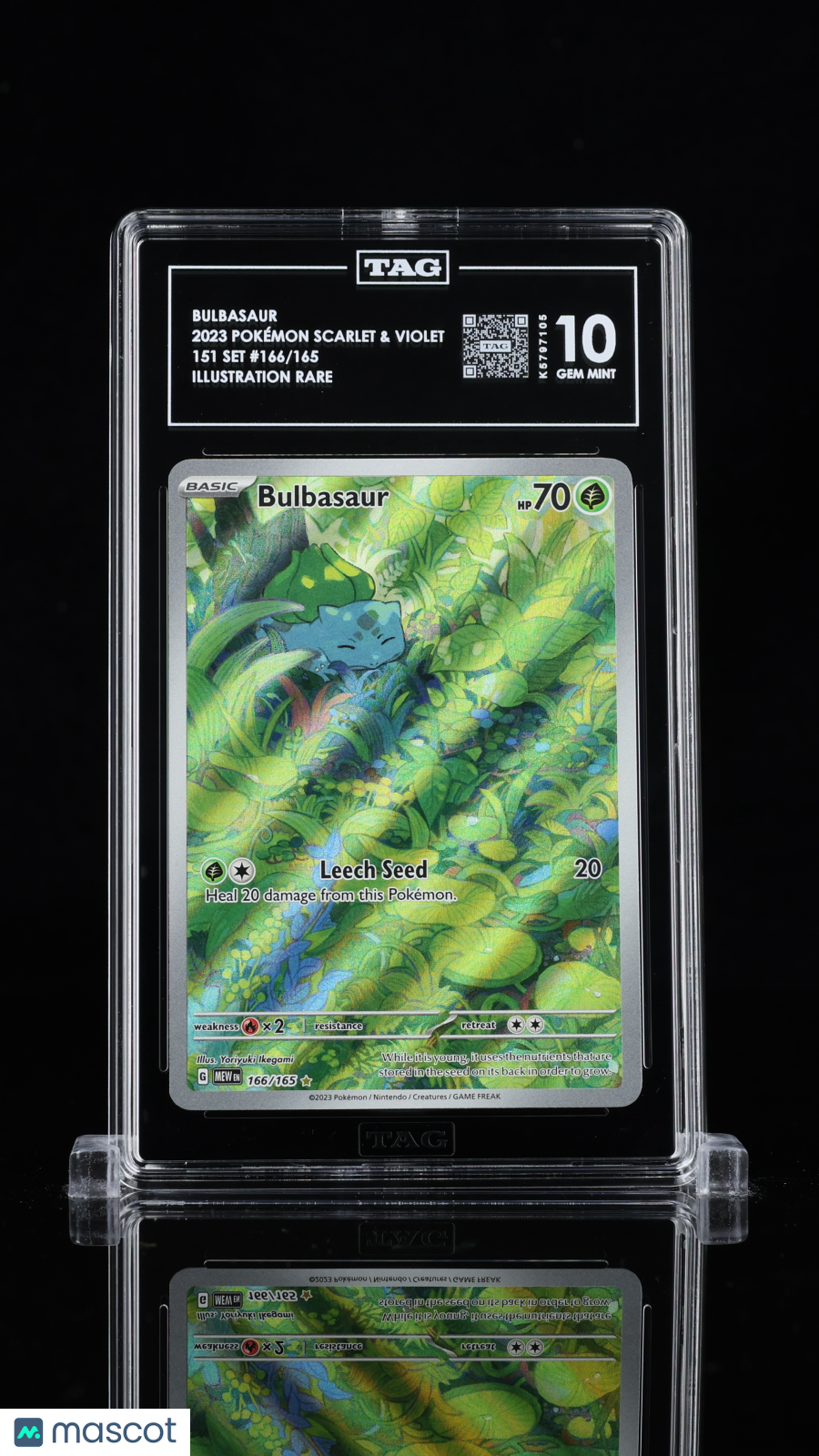 Pokémon Scarlet & Violet Bulbasaur Full Art TAG 10 #166/165 Gem MInt
