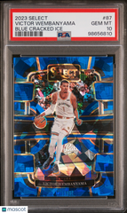 2023 Select Victor Wembanyama #87 Blue Cracked Ice Rookie RC PSA 10 Gem Mint