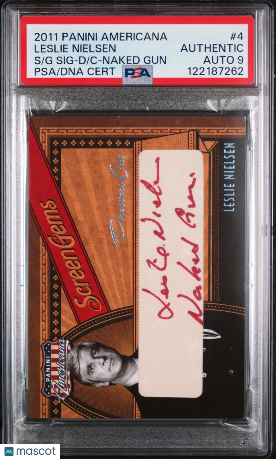 Panini Americana Screen Gems Signature Leslie Nielsen Inscribed Naked Gun PSA