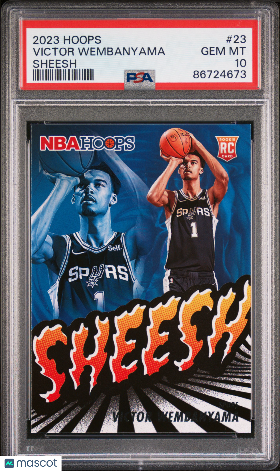 2023 Panini NBA Hoops Sheesh Victor Wembanyama #23 Rookie RC PSA 10 Spurs