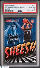 2023 Panini NBA Hoops Sheesh Victor Wembanyama #23 Rookie RC PSA 10 Spurs