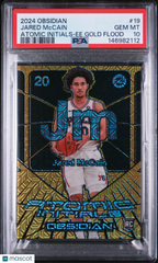 2024 Obsidian Atomic Initials Jared Mccain #19 Rookie Gold Flood #7/10 PSA 10 RC