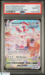 2021 Pokemon Sword & Shield Evolving Skies Sylveon Vmax Fa #212 -Secret PSA 10