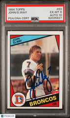 1984 Topps John Elway #63 Rookie Card Signed PSA 6 Auto 10 Autograph Broncos