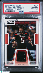 2019 Panini Score Collegiate Jerseys Patrick Mahomes II #CJ4 PSA 10 LOW POP