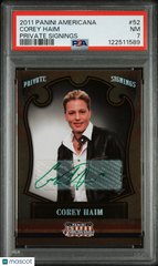 2011 Panini Americana Private Signings Corey Haim #52 Auto green INK /149 PSA 7