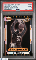 1996 Bowman's Best Retro Shaquille O'Neal #TB8 Refractor Refractor Low Pop PSA 9