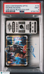2022 Contenders Optic George Pickens #118 Var Auto Black Pulsar #8/8 PSA 9