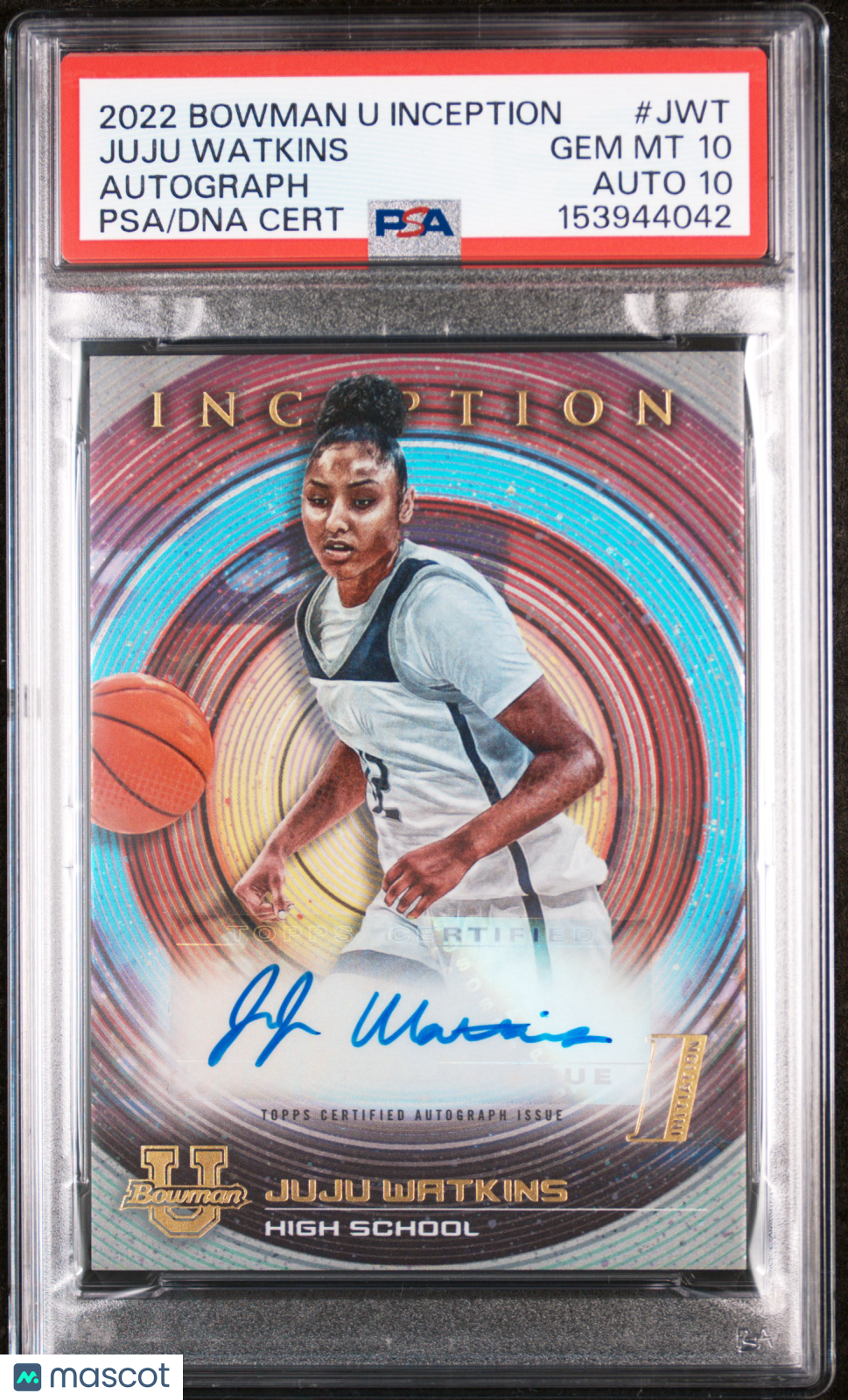 2022 Bowman University Inception Autographs Juju Watkins RC PSA 10 Auto 10