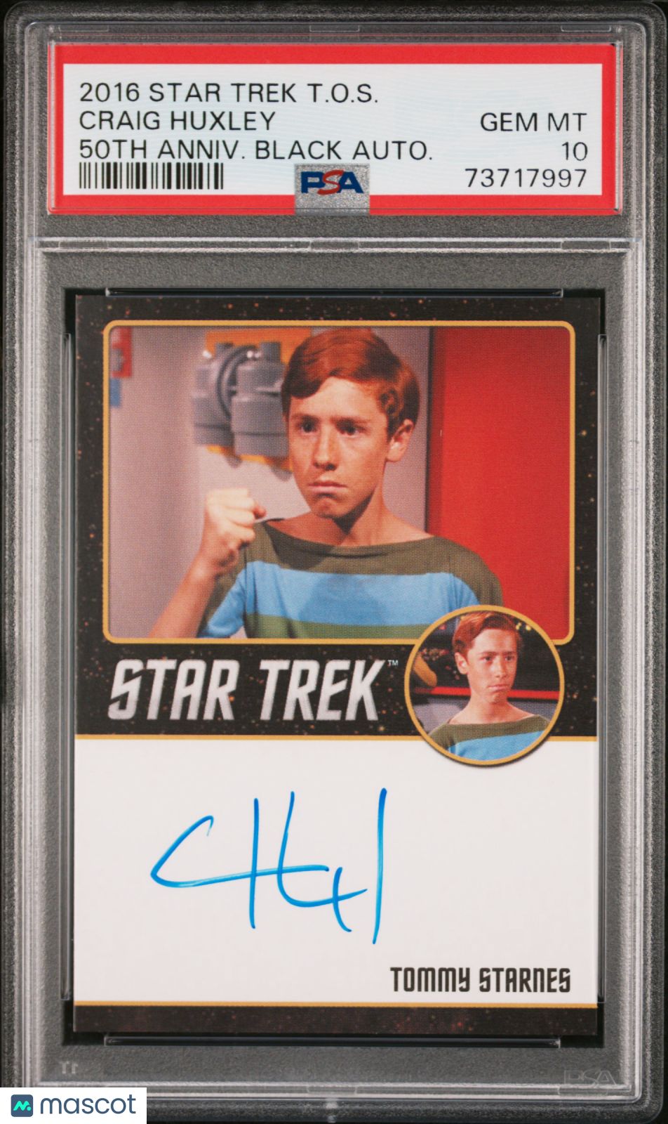 2016 Star Trek TOS 50th Anniv Black Autograph Craig Huxley Limited Auto PSA 10