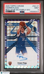2025 Topps Chrome Cooper Flagg Rookie Auto Purple Geo Ref /75 RC PSA 9