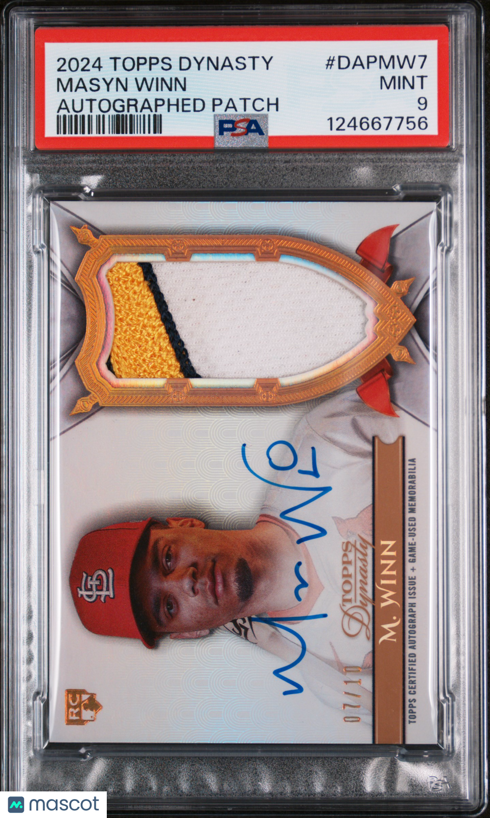 2024 Topps Dynasty Masyn Winn Autograph Rookie Logo Patch /10 Auto PSA 9