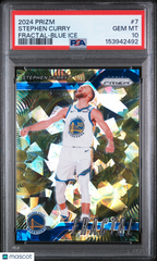 2024 Panini Prizm Fractal Stephen Curry #7 Blue Ice #/125 PSA 10 LOW POP 18