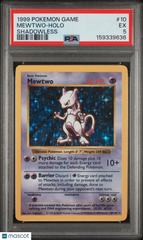 1999 Pokemon Game Mewtwo Holo Holo Shadowless PSA 5 #10