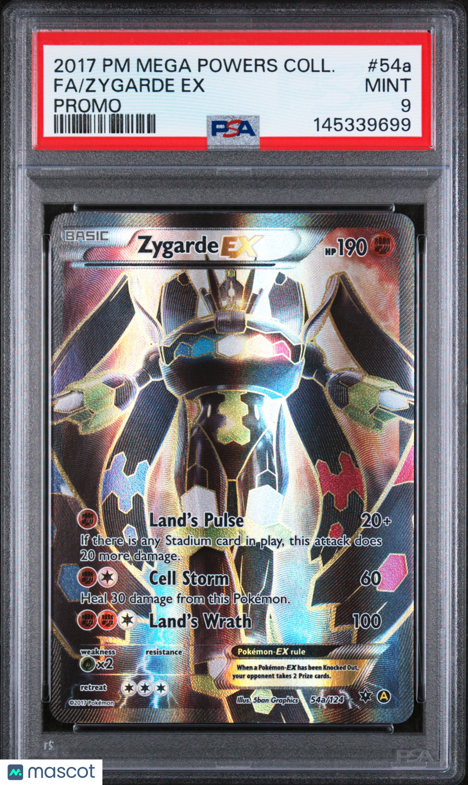 2017 Pokemon Mega Powers Collection Promo Zygarde EX Full Art PSA 9 #54a