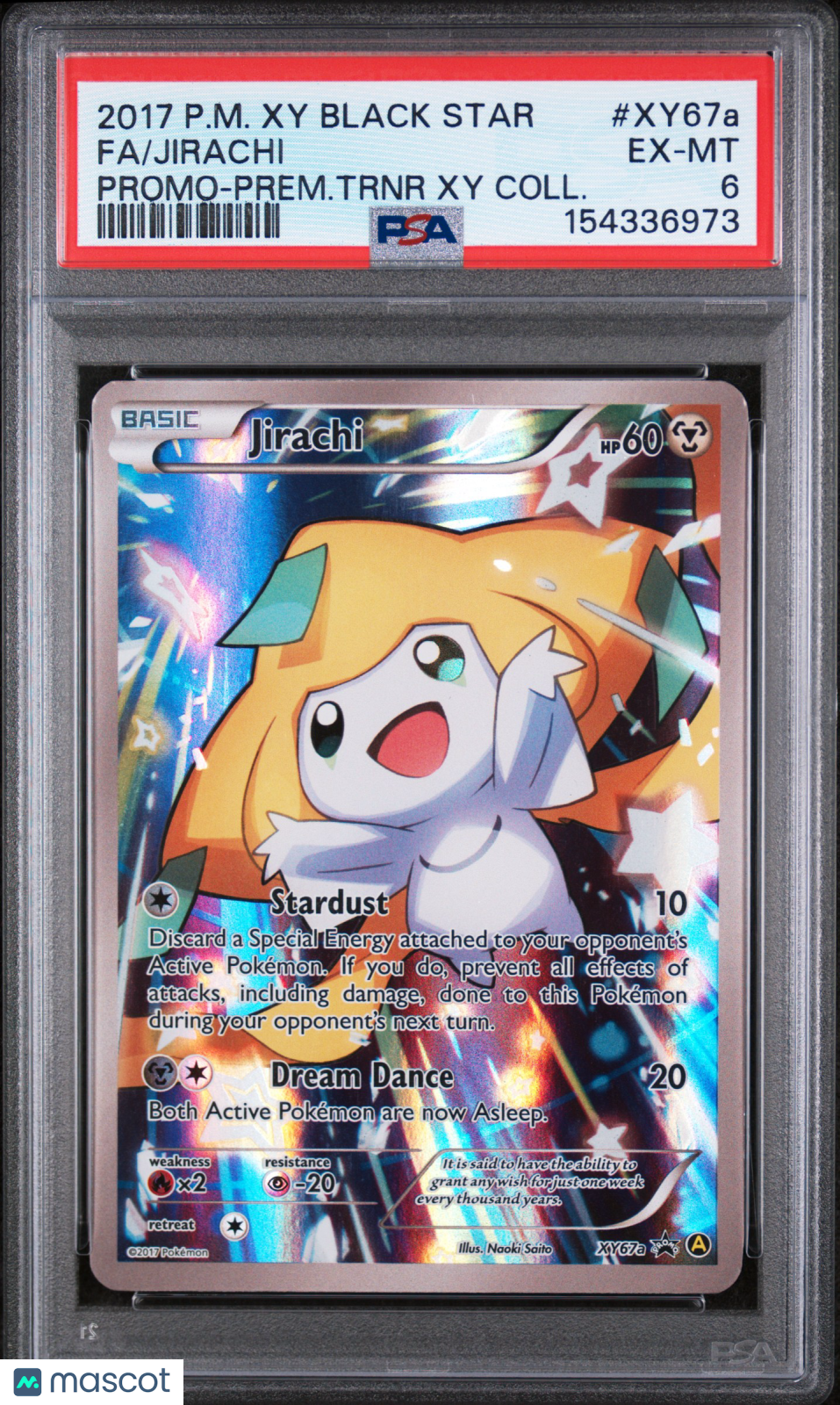 2017 Pokemon Xy Black Star Promos Jirachi Promo-Prem Trainer Xy Fa PSA 6 #XY67a